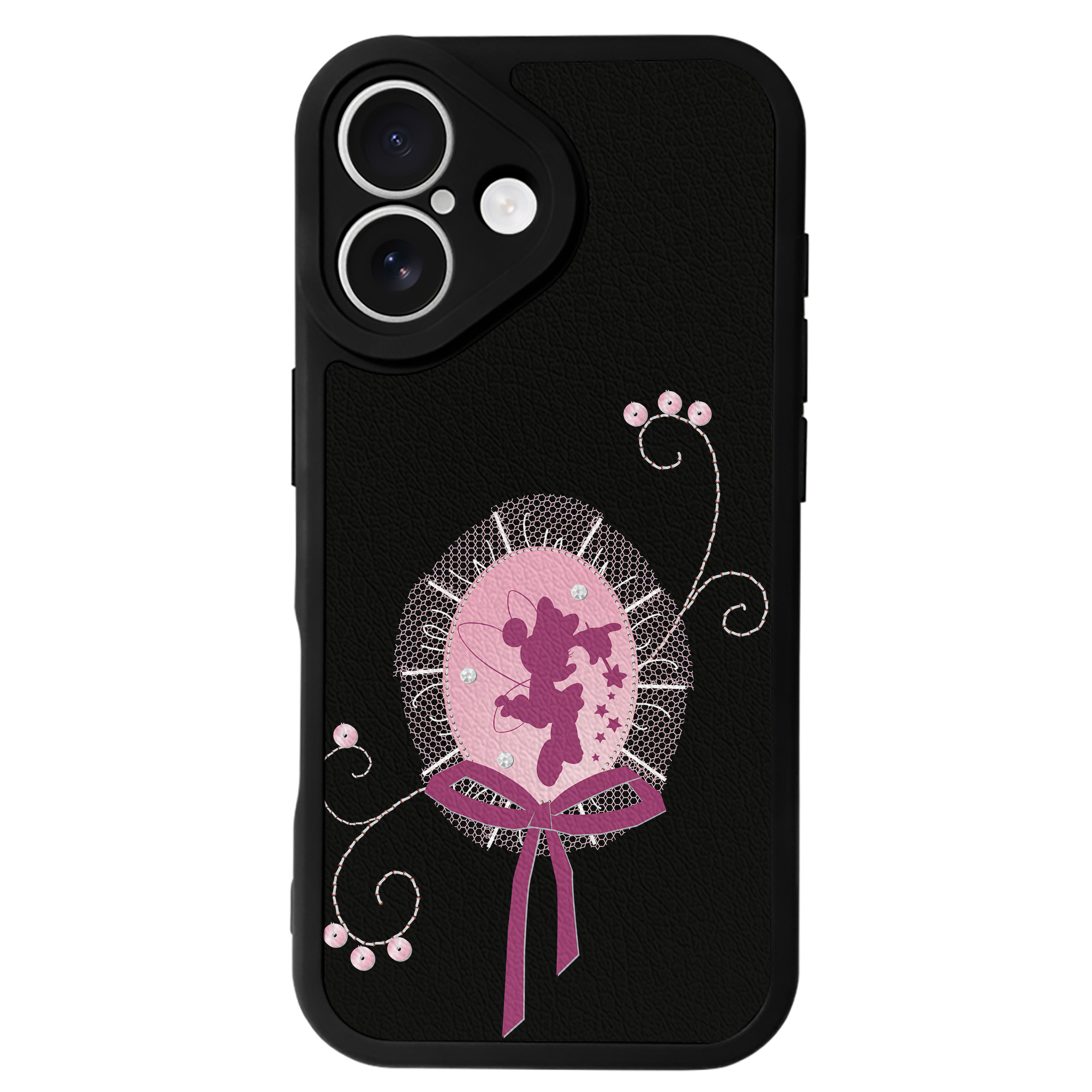 （画像用） ミッキーマウス Mickey Mouse 【iPhone 16シリーズ対応】シリコンスマホケース（レザー調） 材質：シリコン